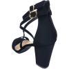 image:imageOver The Toe Cross Strap Block Heel Open Toe Dress SandalBlack