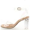 image:imageOver The Toe Cross Strap Block Heel Open Toe Dress SandalNude1