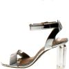 image:imageOver The Toe Cross Strap Block Heel Open Toe Dress SandalSilver1