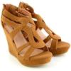 image:imageOver The Toe Cross Strap Block Heel Open Toe Dress SandalTan3