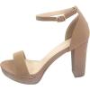 image:imageOver the Toe Strap Ankle Strap Platform High Heel Open Toe Dress Sandal Top M Thomas52 Tan S 75