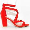 image:imageOver the Toe Strap Ankle Wrap Strap Heel Open Toe Medium HeelRed66