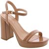 image:imagePlatform Chunky Heel Open Toe Sandal Ankle StrapCamel Patent