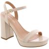 image:imagePlatform Chunky Heel Open Toe Sandal Ankle StrapIvory Patent