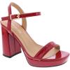 image:imagePlatform Chunky Heel Open Toe Sandal Ankle StrapRed Patent