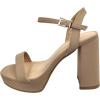 image:imagePlatform Chunky Heel Open Toe Sandal Ankle StrapTan