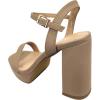 image:imagePlatform Chunky Heel Open Toe Sandal Ankle StrapTan