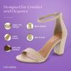 image:imageTOP MODA Hannah1 Ankle Strap Dressy High Heel Sandal Nonslip Sole For Wedding Party Prom Evening Wear or Any Occasion Sleek Style Block Heel SandalsBeige Pu