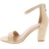 image:imageTOP MODA Hannah1 Ankle Strap Dressy High Heel Sandal Nonslip Sole For Wedding Party Prom Evening Wear or Any Occasion Sleek Style Block Heel SandalsBeige Raffia
