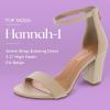 image:imageTOP MODA Hannah1 Ankle Strap Dressy High Heel Sandal Nonslip Sole For Wedding Party Prom Evening Wear or Any Occasion Sleek Style Block Heel SandalsBeige Pu
