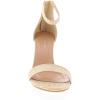 image:imageTOP MODA Hannah1 Ankle Strap Dressy High Heel Sandal Nonslip Sole For Wedding Party Prom Evening Wear or Any Occasion Sleek Style Block Heel SandalsBeige Raffia