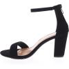 image:imageTOP MODA Hannah1 Ankle Strap Dressy High Heel Sandal Nonslip Sole For Wedding Party Prom Evening Wear or Any Occasion Sleek Style Block Heel SandalsBlack Nubuck