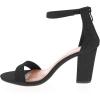 image:imageTOP MODA Hannah1 Ankle Strap Dressy High Heel Sandal Nonslip Sole For Wedding Party Prom Evening Wear or Any Occasion Sleek Style Block Heel SandalsBlack Glitter