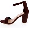 image:imageTOP MODA Hannah1 Ankle Strap Dressy High Heel Sandal Nonslip Sole For Wedding Party Prom Evening Wear or Any Occasion Sleek Style Block Heel SandalsBrown Pu