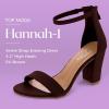 image:imageTOP MODA Hannah1 Ankle Strap Dressy High Heel Sandal Nonslip Sole For Wedding Party Prom Evening Wear or Any Occasion Sleek Style Block Heel SandalsBrown Pu