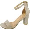 image:imageTOP MODA Hannah1 Ankle Strap Dressy High Heel Sandal Nonslip Sole For Wedding Party Prom Evening Wear or Any Occasion Sleek Style Block Heel SandalsChampane