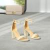 image:imageTOP MODA Hannah1 Ankle Strap Dressy High Heel Sandal Nonslip Sole For Wedding Party Prom Evening Wear or Any Occasion Sleek Style Block Heel SandalsChampagne