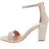 image:imageTOP MODA Hannah1 Ankle Strap Dressy High Heel Sandal Nonslip Sole For Wedding Party Prom Evening Wear or Any Occasion Sleek Style Block Heel SandalsChampagne