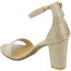 image:imageTOP MODA Hannah1 Ankle Strap Dressy High Heel Sandal Nonslip Sole For Wedding Party Prom Evening Wear or Any Occasion Sleek Style Block Heel SandalsChampane