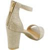 image:imageTOP MODA Hannah1 Ankle Strap Dressy High Heel Sandal Nonslip Sole For Wedding Party Prom Evening Wear or Any Occasion Sleek Style Block Heel SandalsChampane