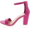 image:imageTOP MODA Hannah1 Ankle Strap Dressy High Heel Sandal Nonslip Sole For Wedding Party Prom Evening Wear or Any Occasion Sleek Style Block Heel SandalsFuchsia Pu