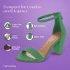 image:imageTOP MODA Hannah1 Ankle Strap Dressy High Heel Sandal Nonslip Sole For Wedding Party Prom Evening Wear or Any Occasion Sleek Style Block Heel SandalsGreen Pu