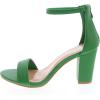 image:imageTOP MODA Hannah1 Ankle Strap Dressy High Heel Sandal Nonslip Sole For Wedding Party Prom Evening Wear or Any Occasion Sleek Style Block Heel SandalsGreen Pu