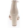 image:imageTOP MODA Hannah1 Ankle Strap Dressy High Heel Sandal Nonslip Sole For Wedding Party Prom Evening Wear or Any Occasion Sleek Style Block Heel SandalsIvory Pu