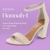 image:imageTOP MODA Hannah1 Ankle Strap Dressy High Heel Sandal Nonslip Sole For Wedding Party Prom Evening Wear or Any Occasion Sleek Style Block Heel SandalsIvory Pu
