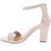 image:imageTOP MODA Hannah1 Ankle Strap Dressy High Heel Sandal Nonslip Sole For Wedding Party Prom Evening Wear or Any Occasion Sleek Style Block Heel SandalsIvory Patent