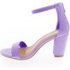 image:imageTOP MODA Hannah1 Ankle Strap Dressy High Heel Sandal Nonslip Sole For Wedding Party Prom Evening Wear or Any Occasion Sleek Style Block Heel SandalsLavender Pu