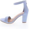 image:imageTOP MODA Hannah1 Ankle Strap Dressy High Heel Sandal Nonslip Sole For Wedding Party Prom Evening Wear or Any Occasion Sleek Style Block Heel SandalsLight Blue Pu