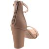 image:imageTOP MODA Hannah1 Ankle Strap Dressy High Heel Sandal Nonslip Sole For Wedding Party Prom Evening Wear or Any Occasion Sleek Style Block Heel SandalsNew Tan