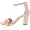 image:imageTOP MODA Hannah1 Ankle Strap Dressy High Heel Sandal Nonslip Sole For Wedding Party Prom Evening Wear or Any Occasion Sleek Style Block Heel SandalsNude Patent