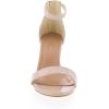 image:imageTOP MODA Hannah1 Ankle Strap Dressy High Heel Sandal Nonslip Sole For Wedding Party Prom Evening Wear or Any Occasion Sleek Style Block Heel SandalsNude Patent