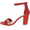 image:imageTOP MODA Hannah1 Ankle Strap Dressy High Heel Sandal Nonslip Sole For Wedding Party Prom Evening Wear or Any Occasion Sleek Style Block Heel SandalsRed Glitter