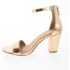 image:imageTOP MODA Hannah1 Ankle Strap Dressy High Heel Sandal Nonslip Sole For Wedding Party Prom Evening Wear or Any Occasion Sleek Style Block Heel SandalsRose Gold Metallic