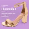 image:imageTOP MODA Hannah1 Ankle Strap Dressy High Heel Sandal Nonslip Sole For Wedding Party Prom Evening Wear or Any Occasion Sleek Style Block Heel SandalsRose Gold Metallic