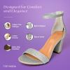 image:imageTOP MODA Hannah1 Ankle Strap Dressy High Heel Sandal Nonslip Sole For Wedding Party Prom Evening Wear or Any Occasion Sleek Style Block Heel SandalsSilver Glitter