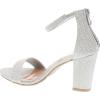 image:imageTOP MODA Hannah1 Ankle Strap Dressy High Heel Sandal Nonslip Sole For Wedding Party Prom Evening Wear or Any Occasion Sleek Style Block Heel SandalsSilver