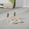 image:imageTOP MODA Hannah1 Ankle Strap Dressy High Heel Sandal Nonslip Sole For Wedding Party Prom Evening Wear or Any Occasion Sleek Style Block Heel SandalsSilver Glitter