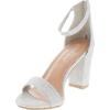 image:imageTOP MODA Hannah1 Ankle Strap Dressy High Heel Sandal Nonslip Sole For Wedding Party Prom Evening Wear or Any Occasion Sleek Style Block Heel SandalsSilver