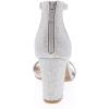 image:imageTOP MODA Hannah1 Ankle Strap Dressy High Heel Sandal Nonslip Sole For Wedding Party Prom Evening Wear or Any Occasion Sleek Style Block Heel SandalsSilver Glitter
