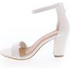 image:imageTOP MODA Hannah1 Ankle Strap Dressy High Heel Sandal Nonslip Sole For Wedding Party Prom Evening Wear or Any Occasion Sleek Style Block Heel SandalsWhite Pu