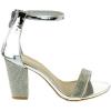 image:imageTOP Moda Belle 23 Womens Chunky Heel Rhiestone Band Platform Buckle Dress Sandals Silver 85