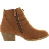 image:imageTOP Moda Cl14 Womens Buckle Straps Stacked Low Heel Ankle BootiesTan1