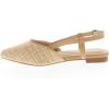 image:imageTOP Moda Comfort Garner56 Women Pointed Toe flat slingback Raffia SandalsCamel