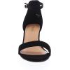 image:imageTOP Moda Darcie1 Ankle Strap Dressy High Heel Sandal Nonslip Sole For Wedding Party Prom Evening Wear or Any Occasion Sleek Style Block Heel SandalsBlack Nubuck