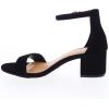 image:imageTOP Moda Darcie1 Ankle Strap Dressy High Heel Sandal Nonslip Sole For Wedding Party Prom Evening Wear or Any Occasion Sleek Style Block Heel SandalsBlack Nubuck