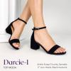image:imageTOP Moda Darcie1 Ankle Strap Dressy High Heel Sandal Nonslip Sole For Wedding Party Prom Evening Wear or Any Occasion Sleek Style Block Heel SandalsBlack Nubuck
